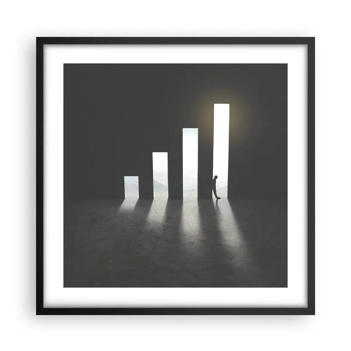 Plakát v černém rámu - Úspěch – imprese - 50x50 cm