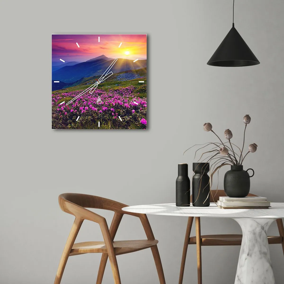 Nástěnné hodiny - …A kolem voní kosodřevina a voní byliny - 30x30 cm