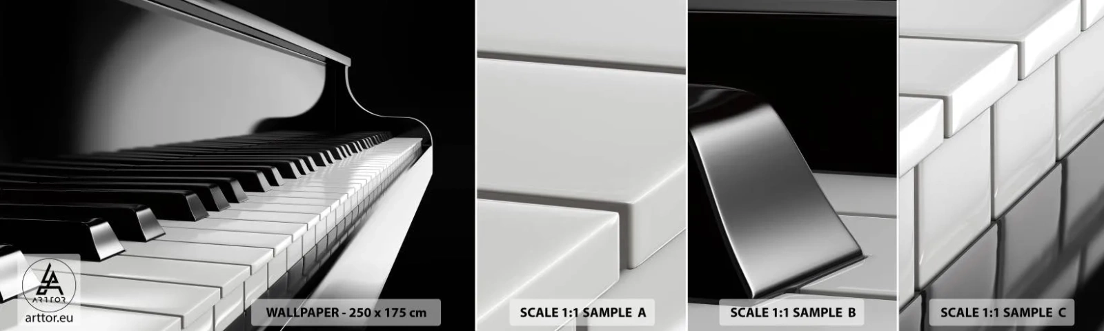 Fototapeta Vzorek Standard Eco - Harmonie tvarů a barev - Klavír, Klavír, Hudba - 100x30 cm