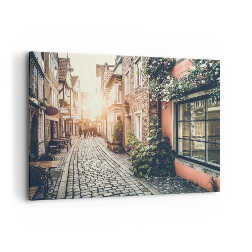 Obraz na plátně - Růžová ulička v růžové září - 100x70 cm