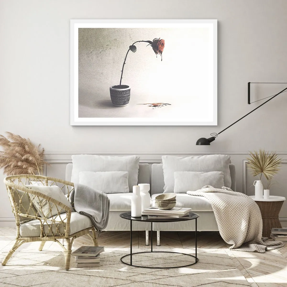 Plakát v bílém rámu - Rosa dolorosa - 50x40 cm