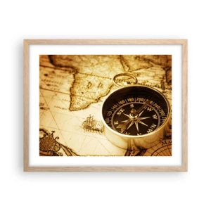 Plakát v rámu světlý dub - Na východ nebo na západ? - 50x40 cm