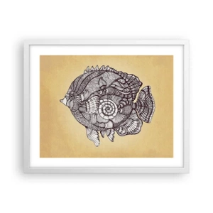 Plakát v bílém rámu - Z oceánu ornamentů - 50x40 cm