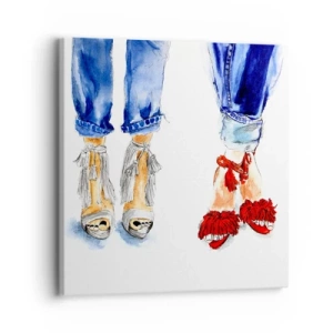 Obraz na plátně - Možná bychom šli na procházku? - 30x30 cm