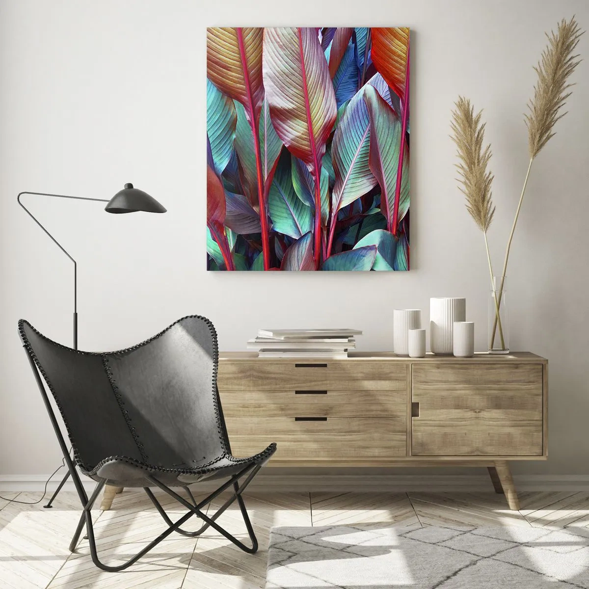 Obraz na skle - Barevná houština - 50x70 cm