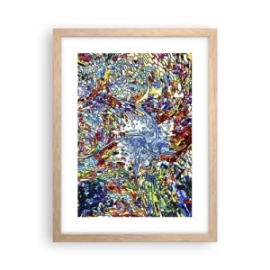 Plakát v rámu světlý dub - Vitráž s kapkami - 30x40 cm