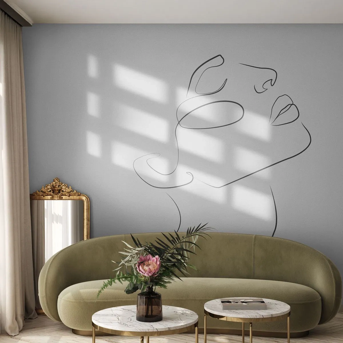 Fototapeta Premium Canvas - Meandry snu - ženská tvář, Portrét ženy, Grafika - 250x175 cm