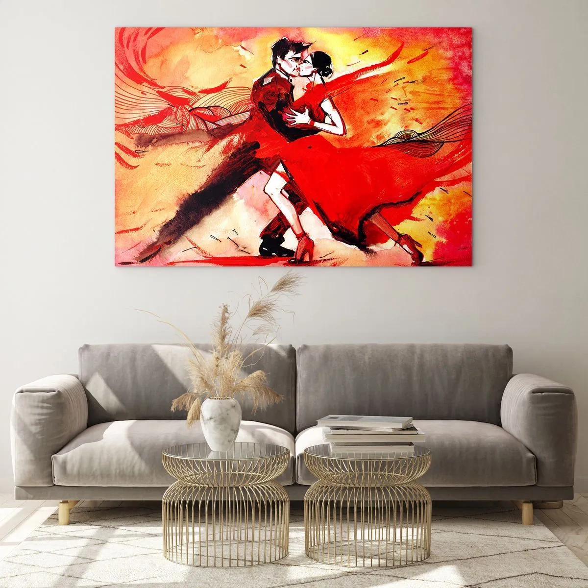 Obraz na skle - Purpurový rytmus náruživostí - 120x80 cm