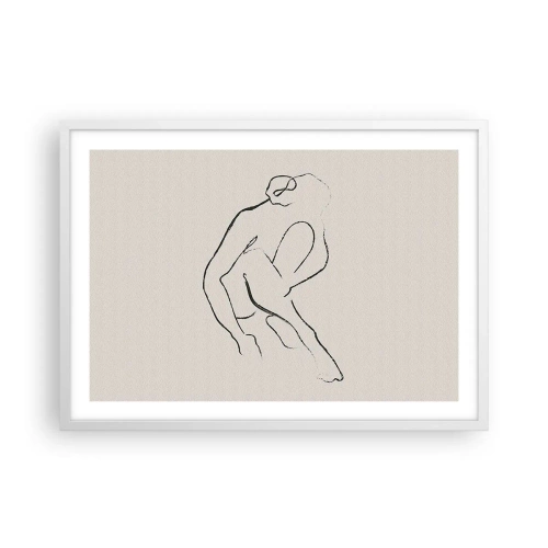 Plakát v bílém rámu - Intimní skica - 70x50 cm