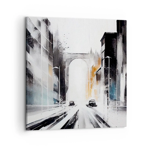 Obraz na plátně - Studie města: architektura a pohyb - 60x60 cm