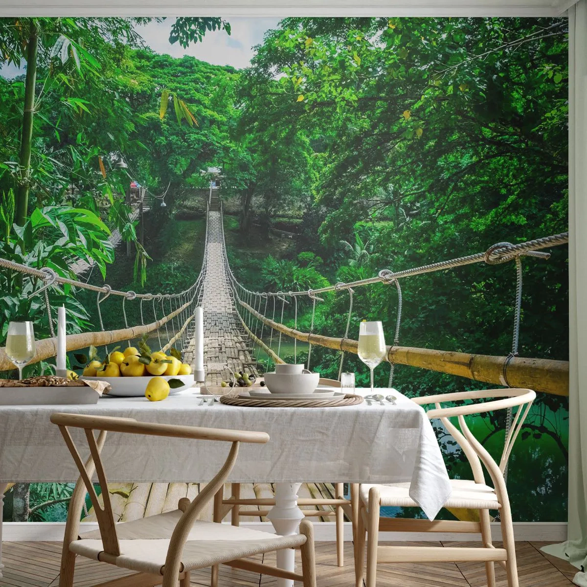 Fototapeta Standard Eco - Opičí most nad zelení - Krajina, Džungle, Filipíny - 400x280 cm