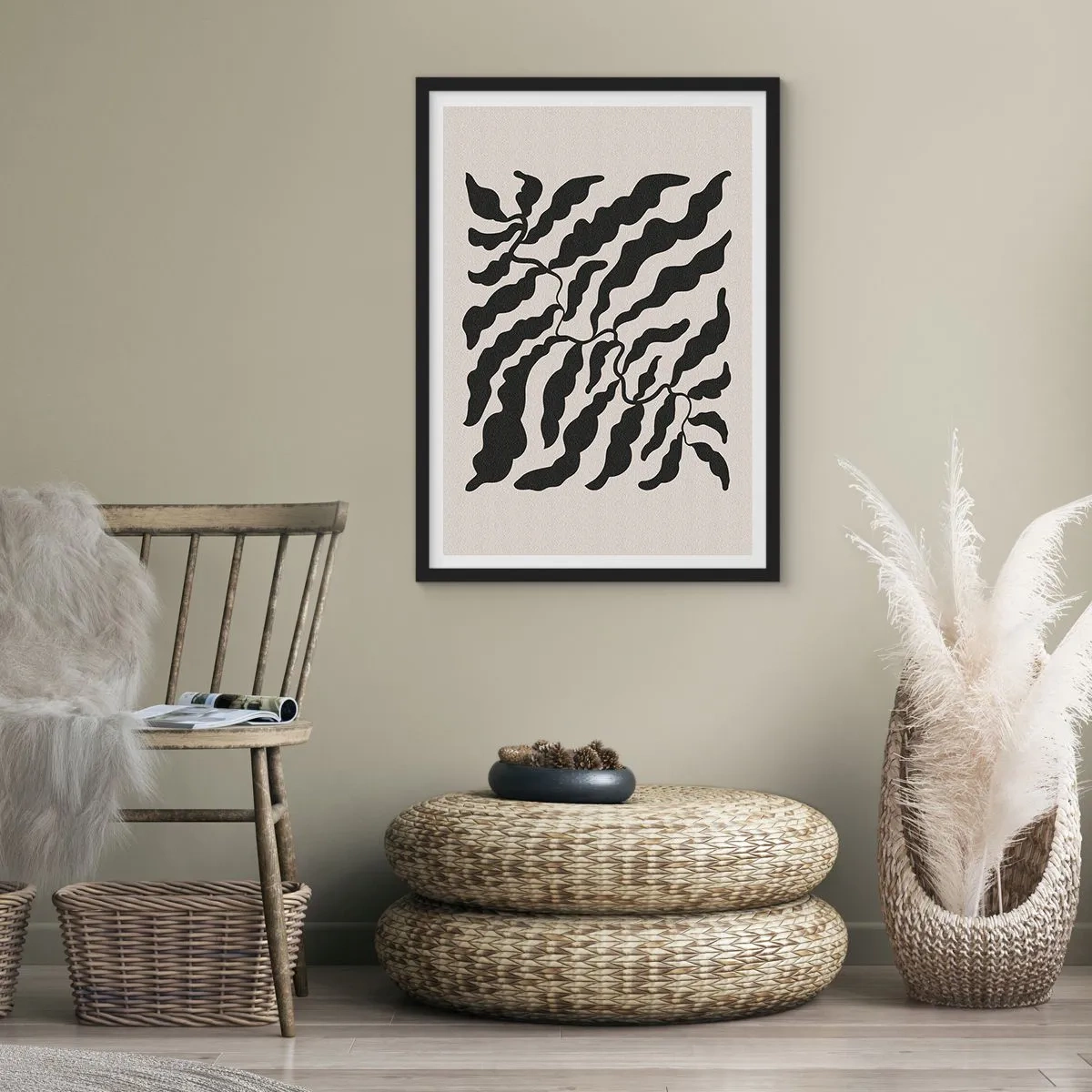 Plakát v černém rámu - Povaha čtverce - 70x100 cm