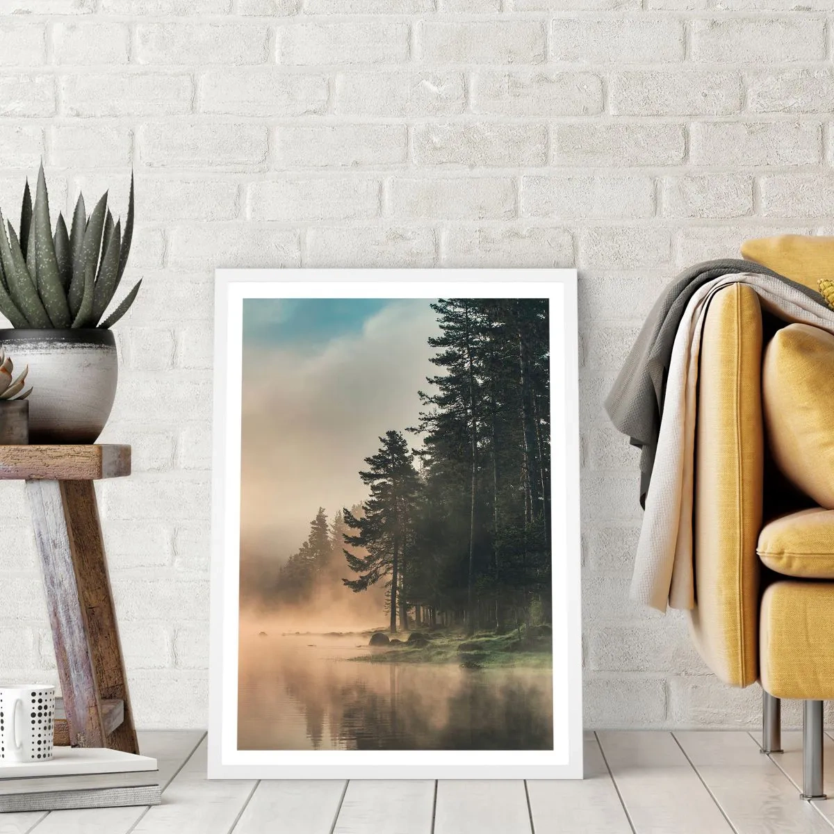 Plakát v bílém rámu - Zrození dne - 50x70 cm