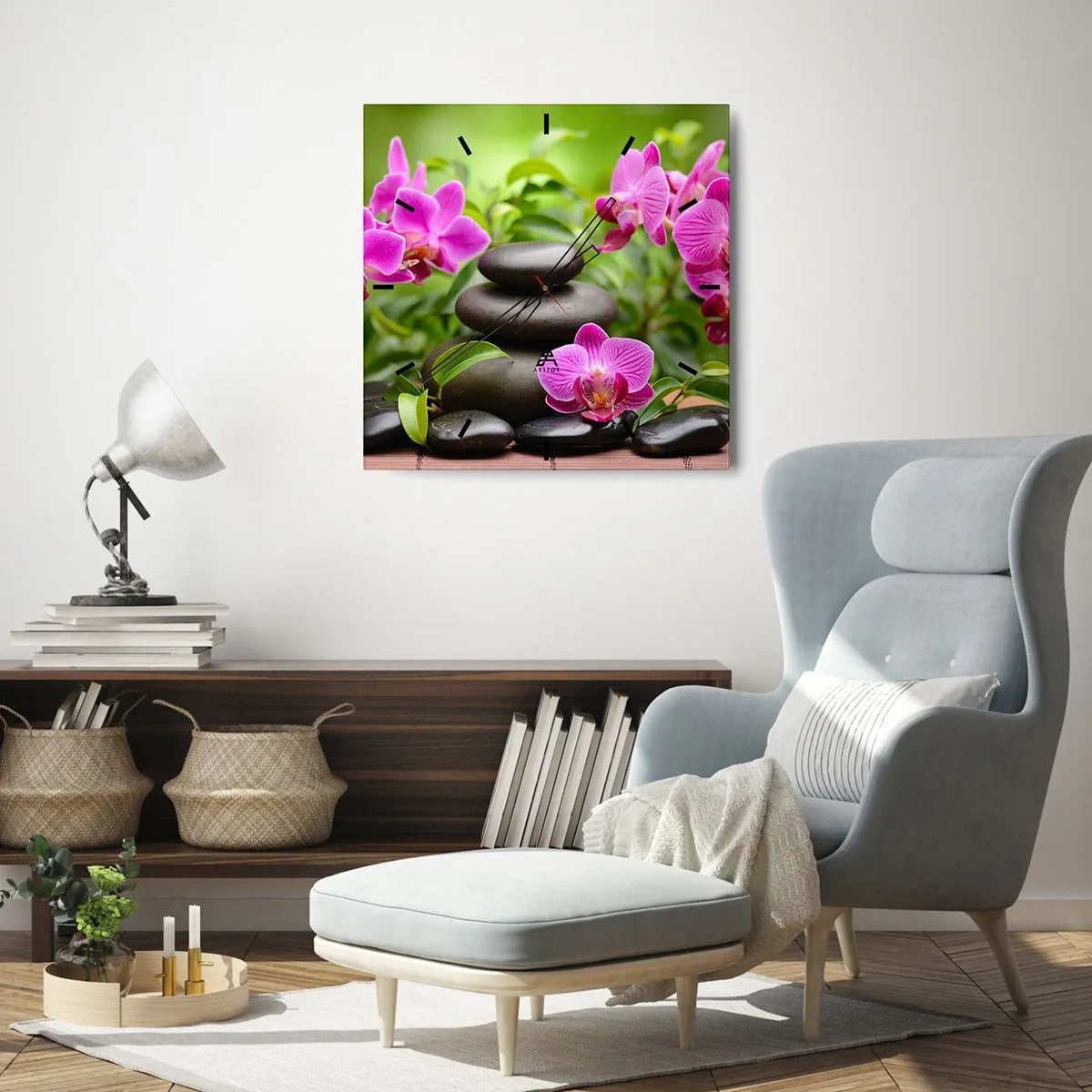 Nástěnné hodiny - Pyramida klidu - 40x40 cm