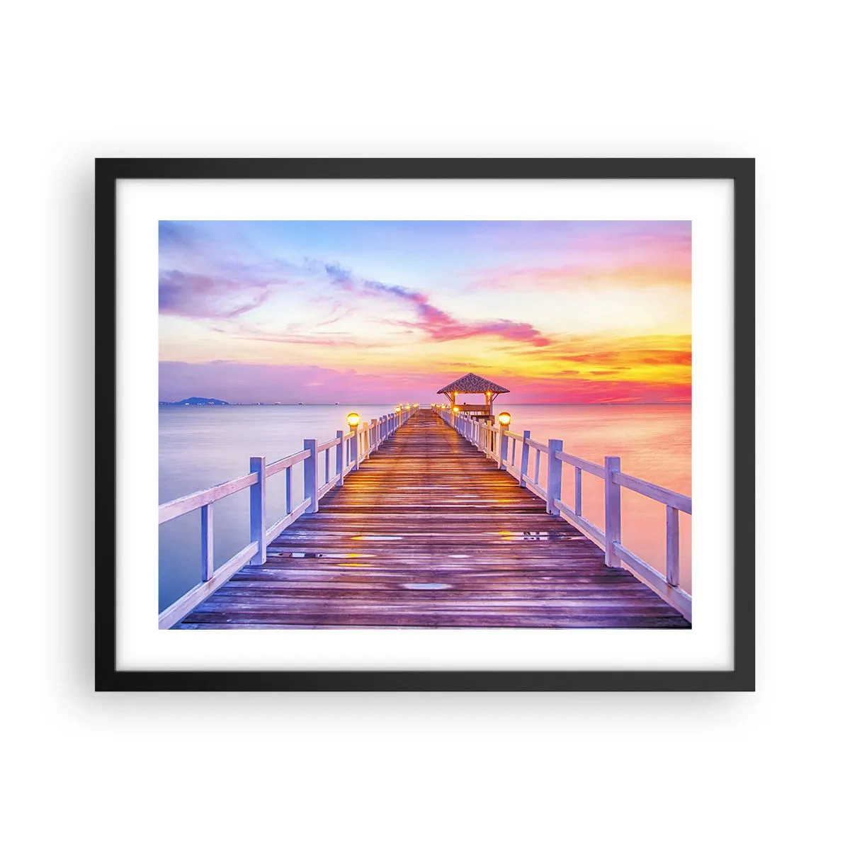 Plakát v černém rámu - Liliově-zlaté ticho večera - 50x40 cm