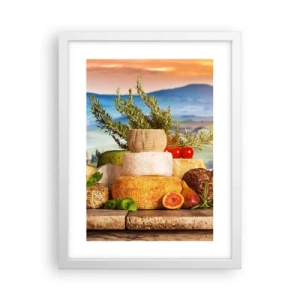 Plakát v bílém rámu - Italská radost ze života - 30x40 cm