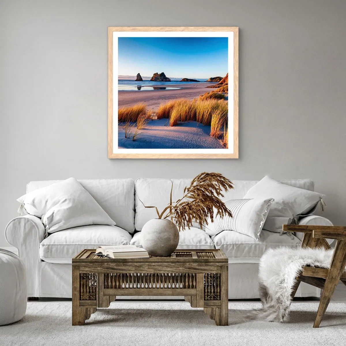 Plakát v rámu světlý dub - Pro hledače klidu - 60x60 cm