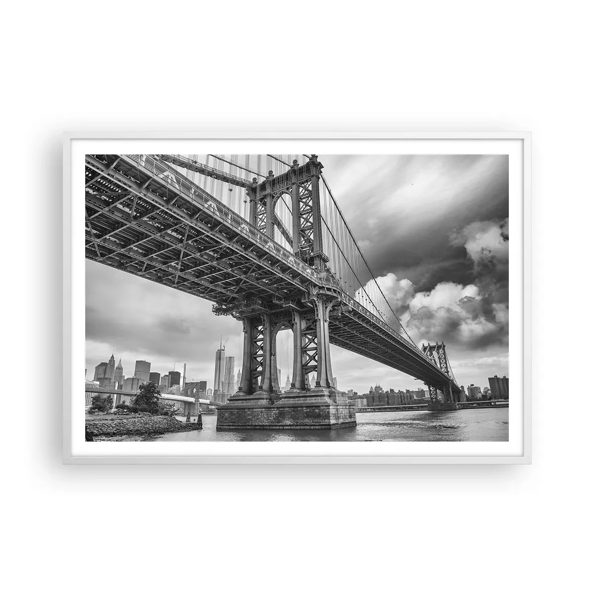 Plakát v bílém rámu - Do srdce města - 100x70 cm