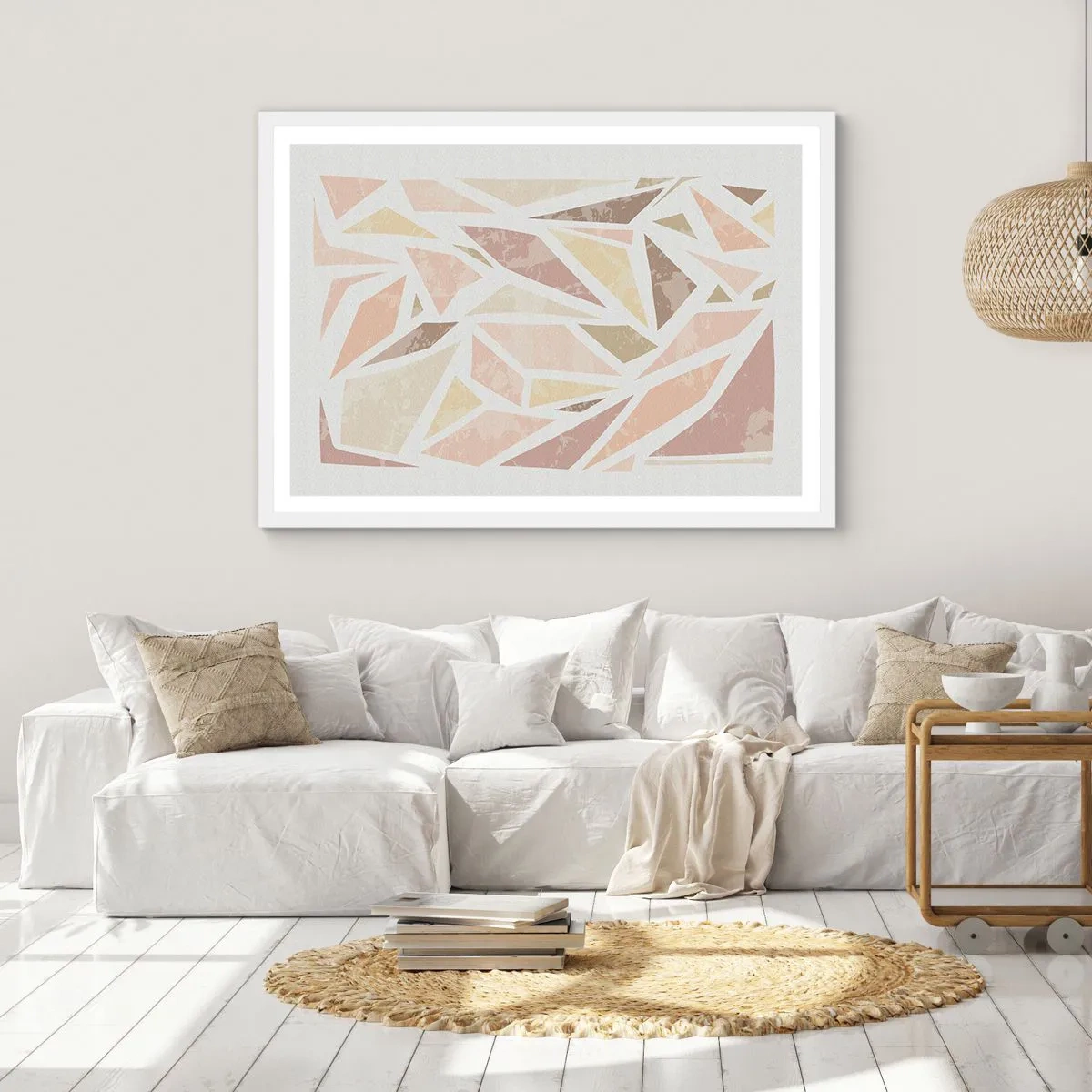 Plakát v bílém rámu - Kompozice: vitráž - 50x40 cm