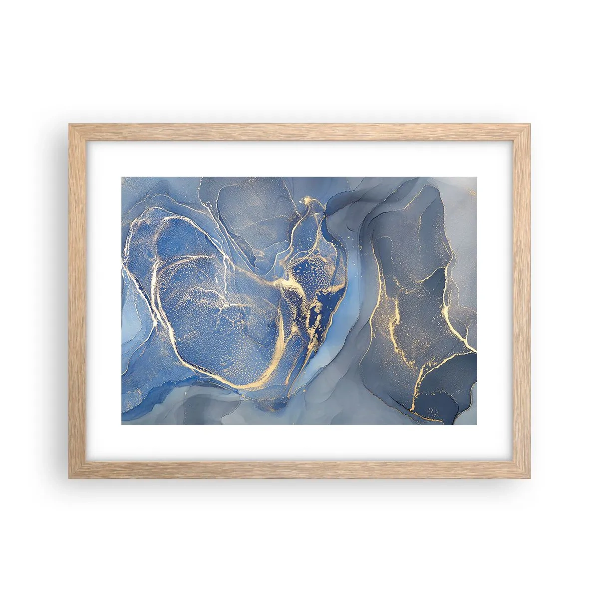 Plakát v rámu světlý dub - Zlatý prach - 40x30 cm
