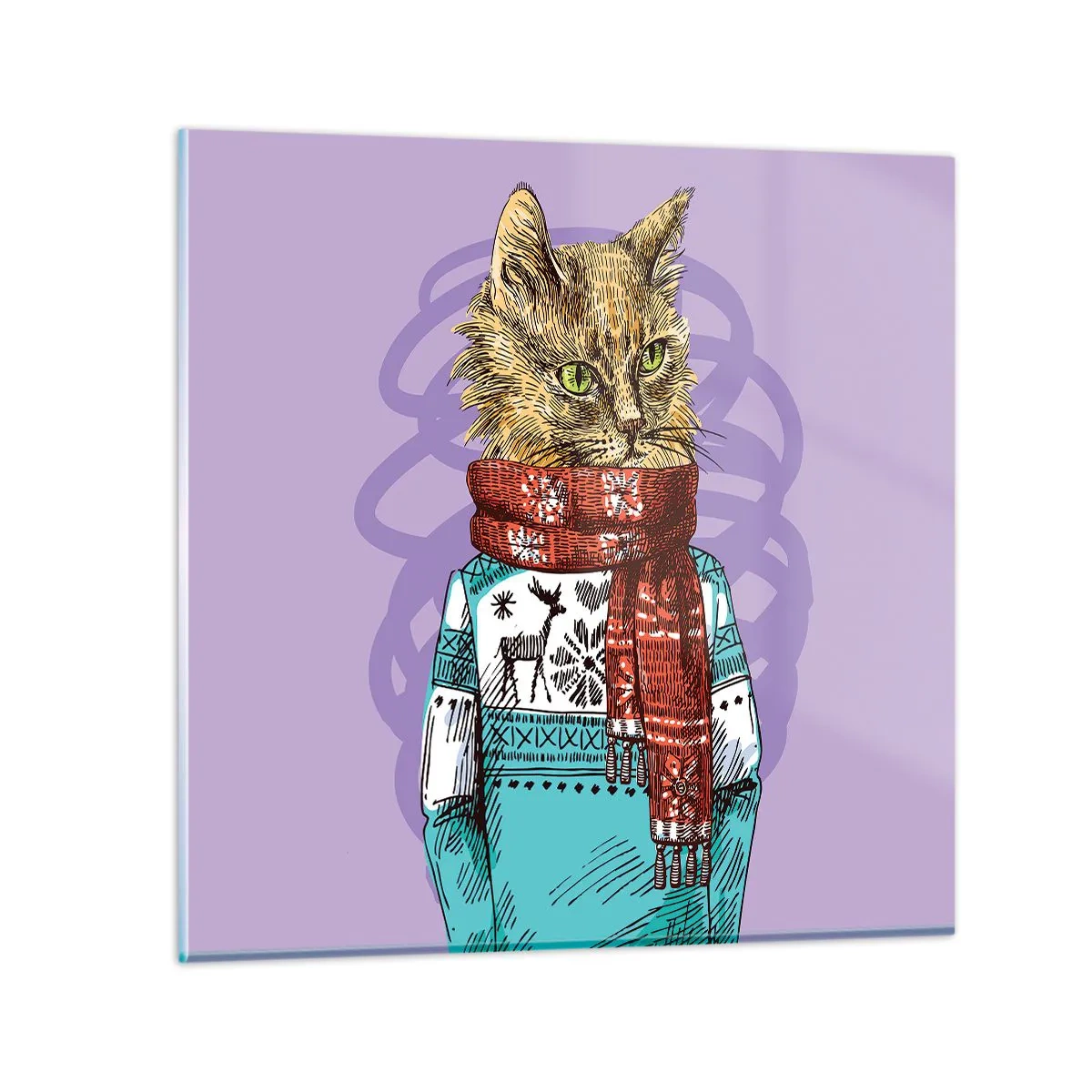 Obraz na skle - Kočka nejenom v botách - 50x50 cm