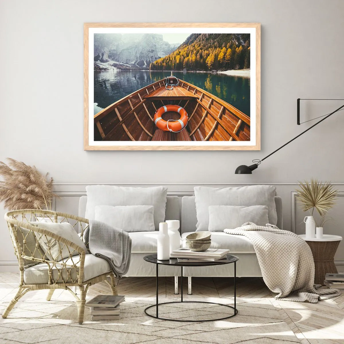 Plakát v rámu světlý dub - Horská túra - 100x70 cm