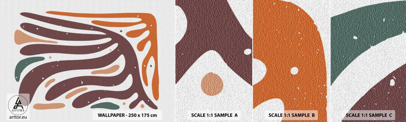 Vzor Fototapety Samolepicí Deluxe Sticker - Organická a radiální kompozice - Boho, Minimalismus, Kus - 100x30 cm