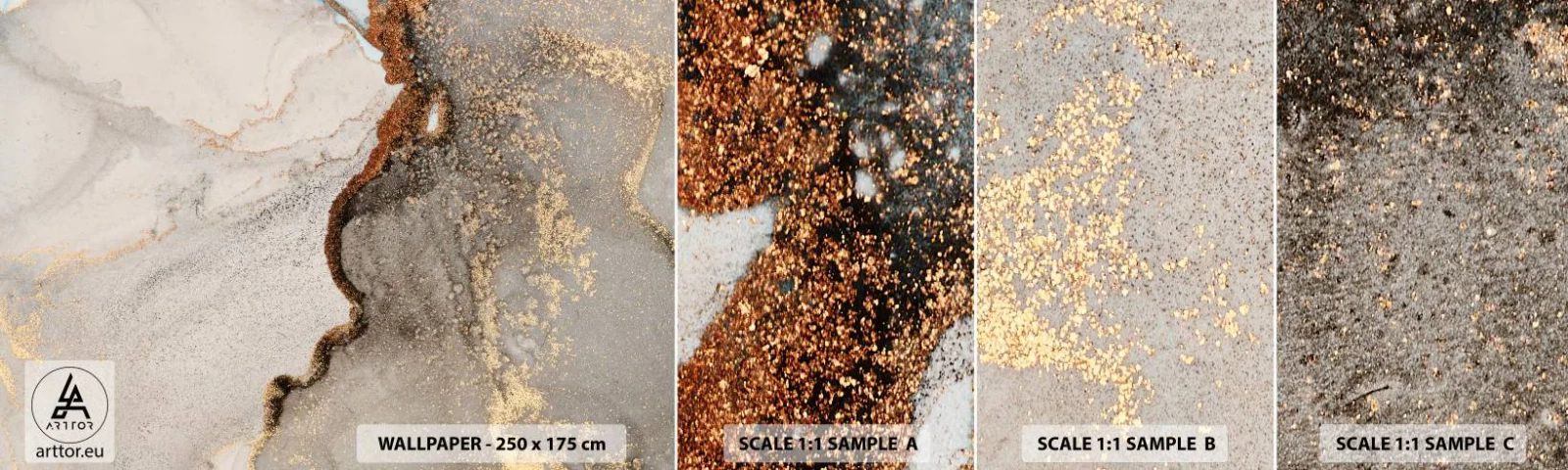 Vzor Fototapety Samolepicí Deluxe Sticker - Na hranici barev - Abstrakce, Kus, Moderní umění - 100x30 cm