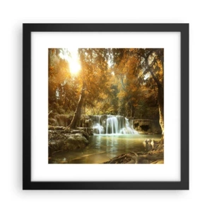 Plakát v černém rámu - Parkový vodopád - 30x30 cm
