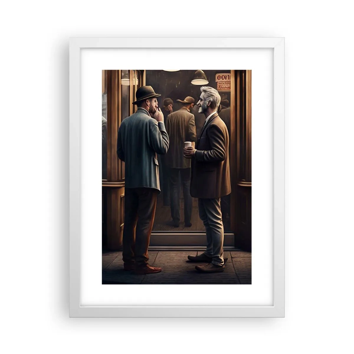 Plakát v bílém rámu - Dobrá chvíle dne - 30x40 cm