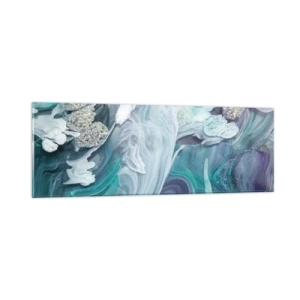 Obraz na skle - Proudy modré - 90x30 cm