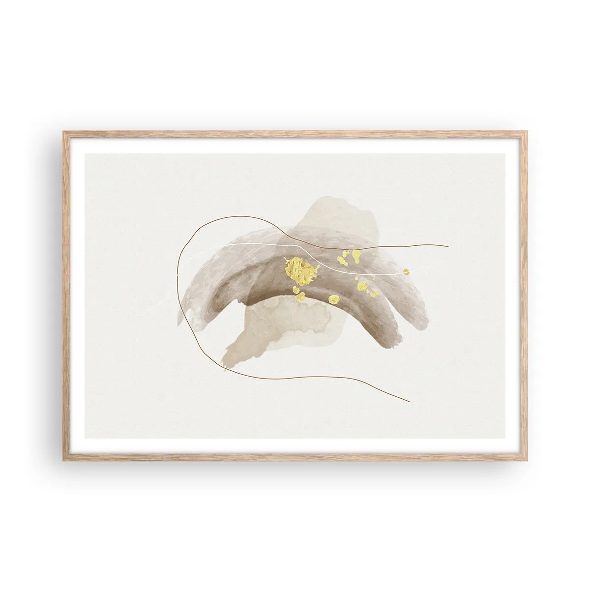 Plakát v rámu světlý dub - Vesmírná bytost - 100x70 cm