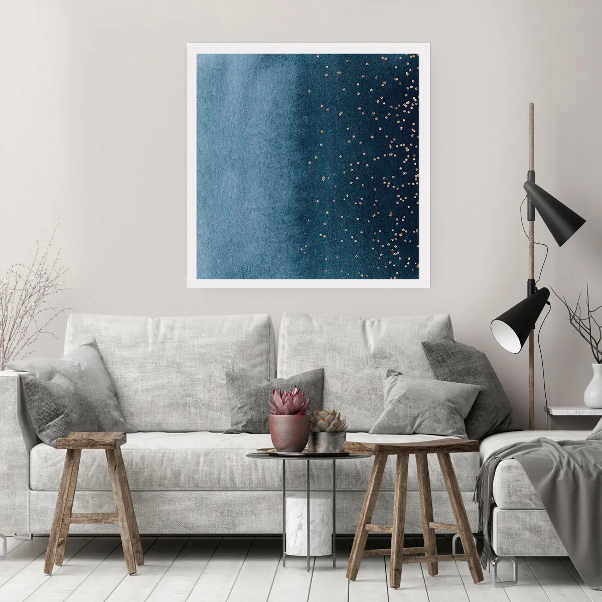 Plakát - Kompozice – modré fáze - 50x50 cm