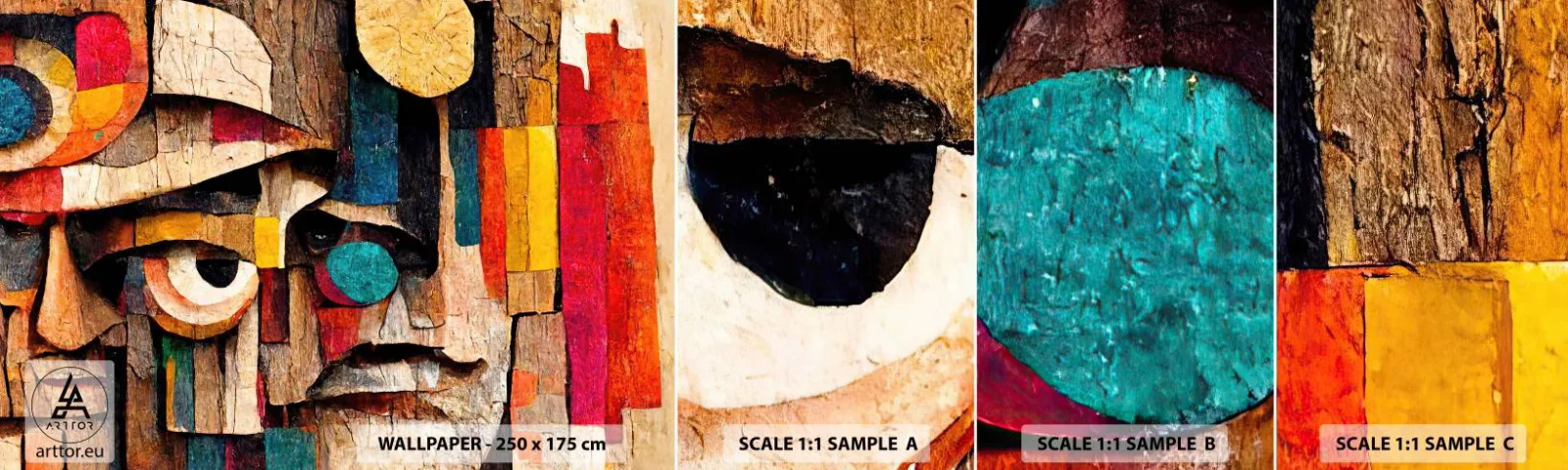 Vzor Fototapety Samolepicí Deluxe Sticker - Vidím tě… - Abstrakce, Dřevo, Sochařství - 100x30 cm