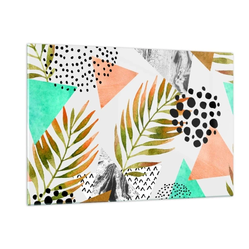 Obraz na skle - Dekorace s palmovým listem - 120x80 cm