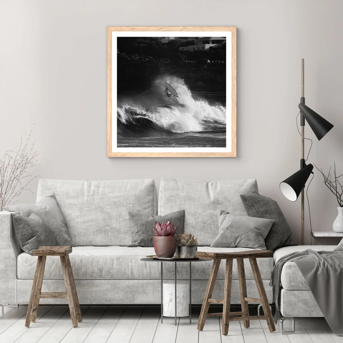 Plakát v rámu světlý dub - Výzva přijata! - 40x40 cm