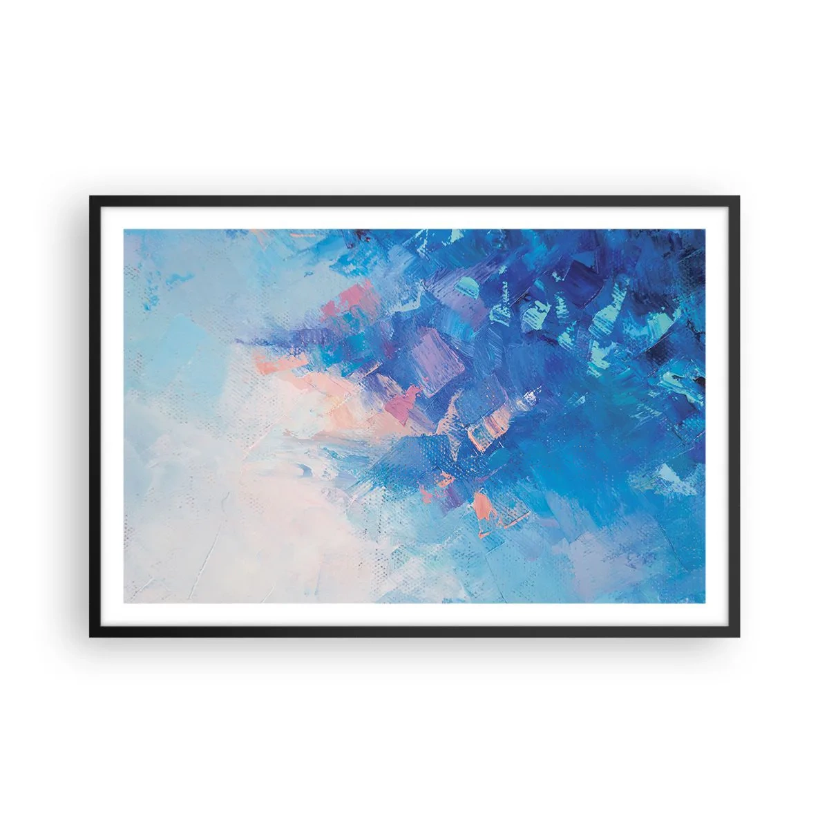 Plakát v černém rámu - Zimní abstrakce - 91x61 cm