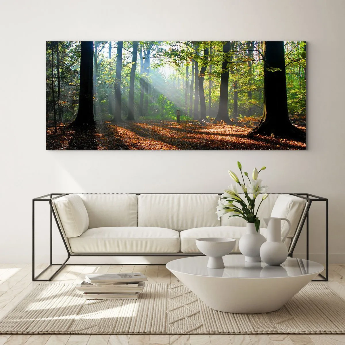 Obraz na skle - Světla a stíny - 90x30 cm