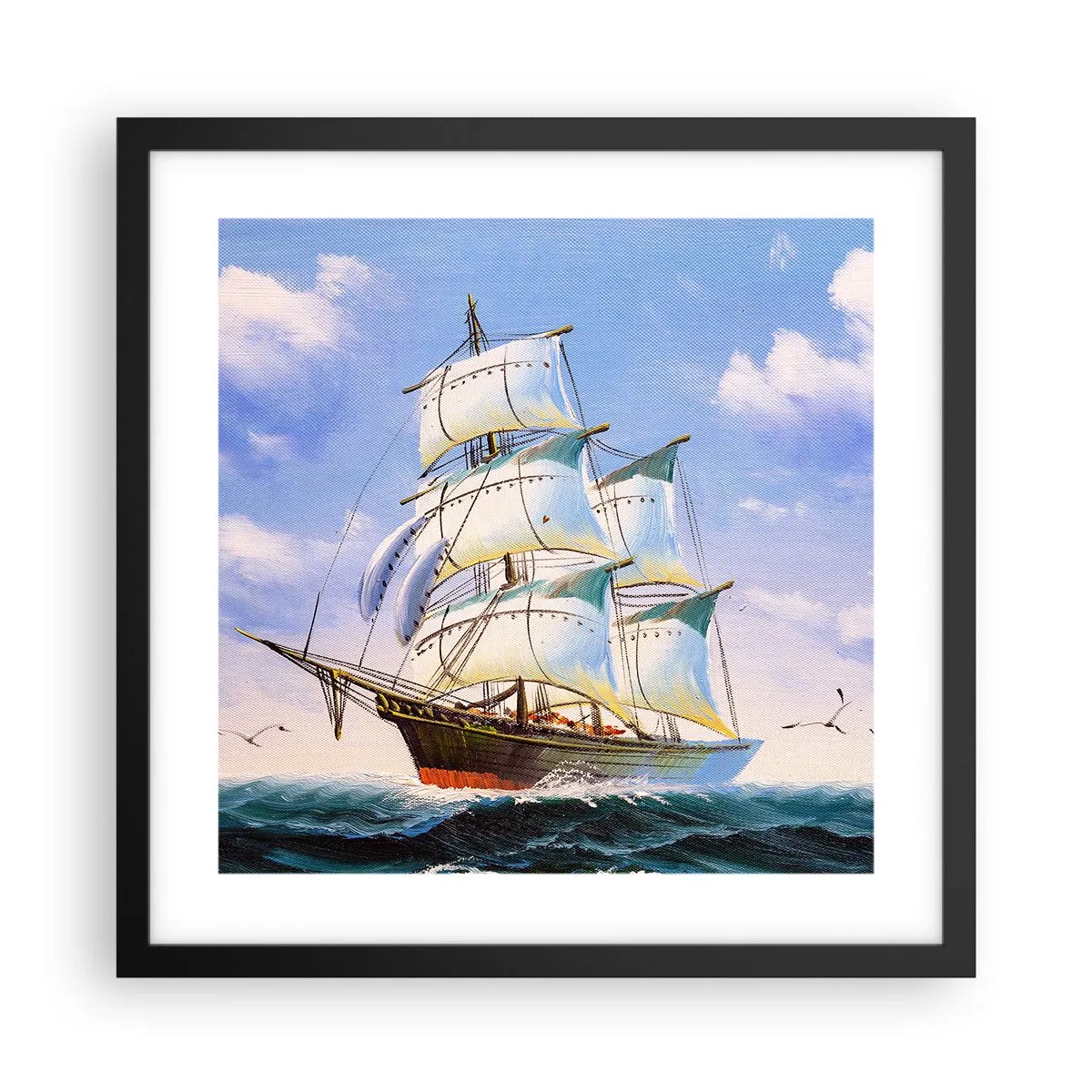 Plakát v černém rámu - Hrdě s větrem - 40x40 cm