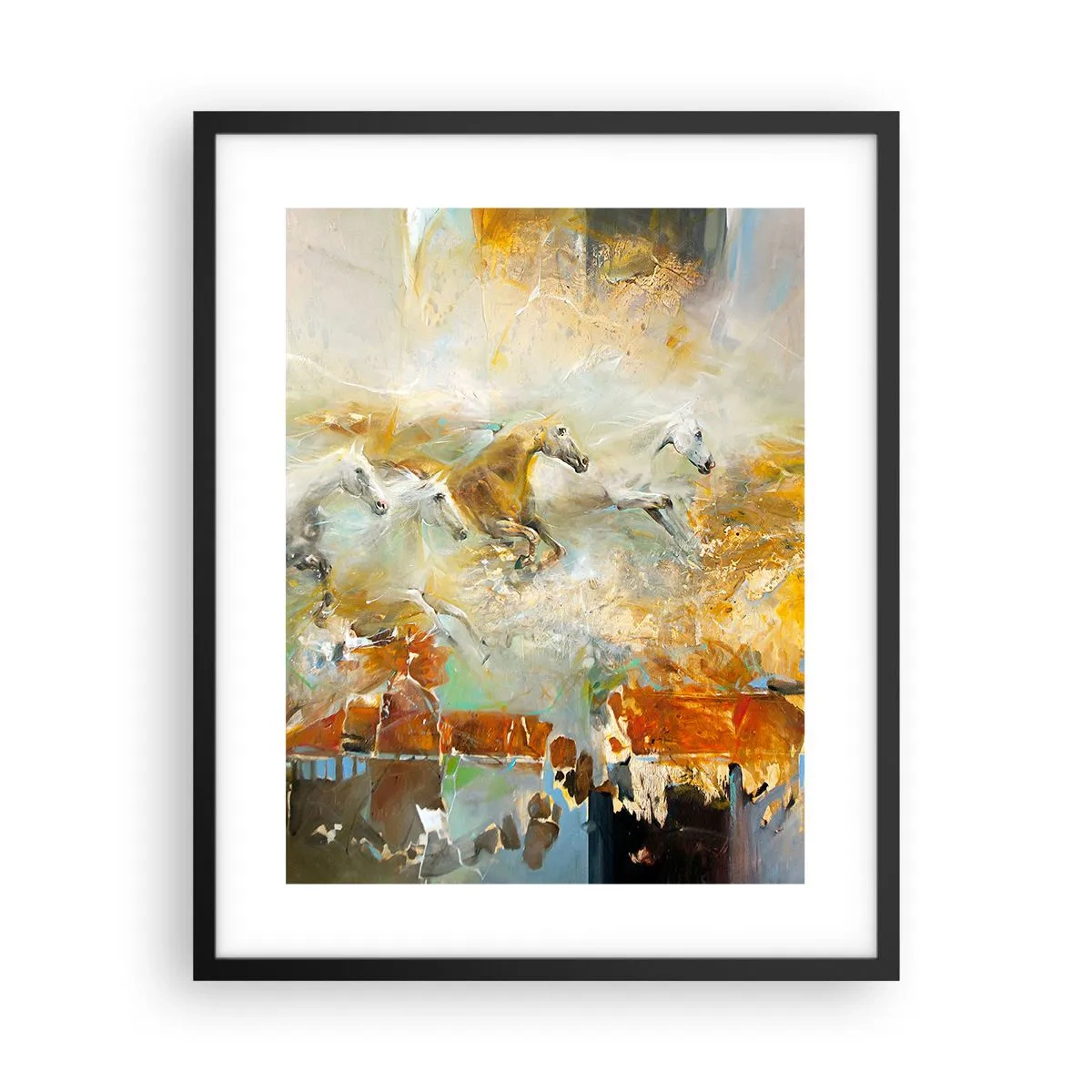 Plakát v černém rámu - Cválá světlem - 40x50 cm