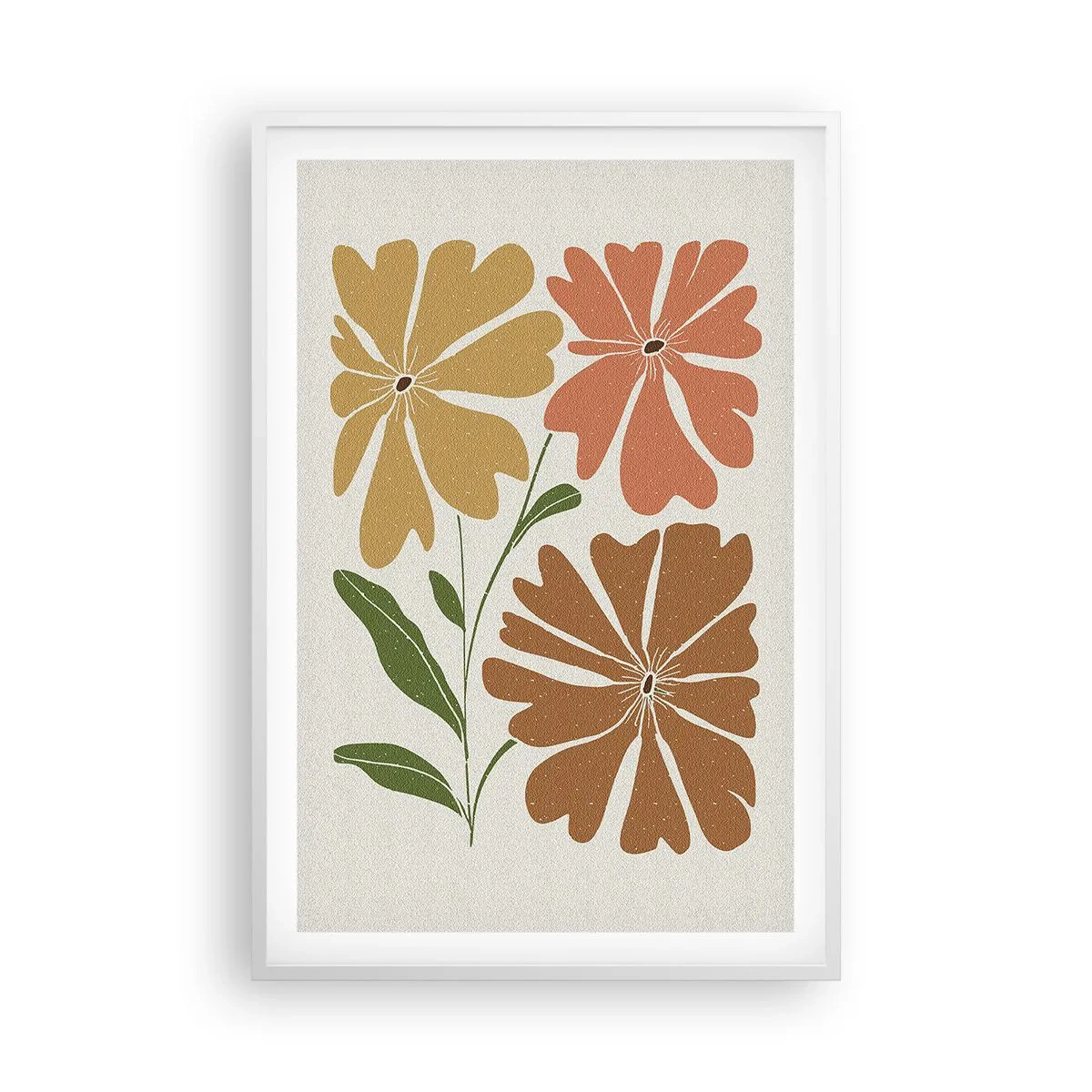 Plakát v bílém rámu - Příroda a geometrie - 61x91 cm