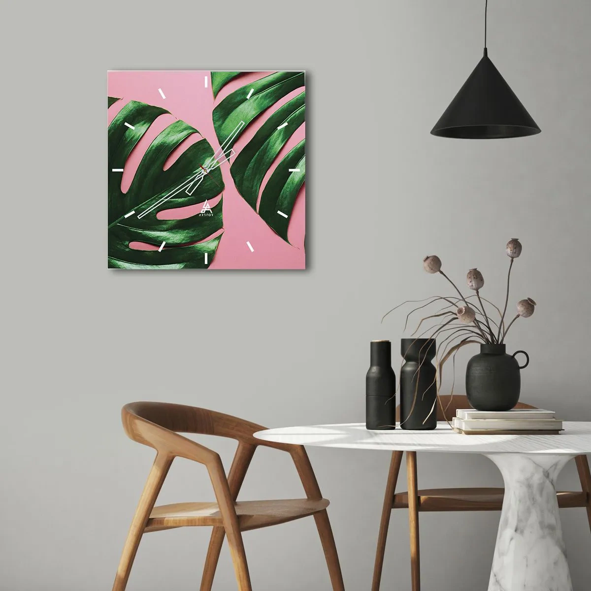 Nástěnné hodiny - Zelené rendez-vous - 40x40 cm