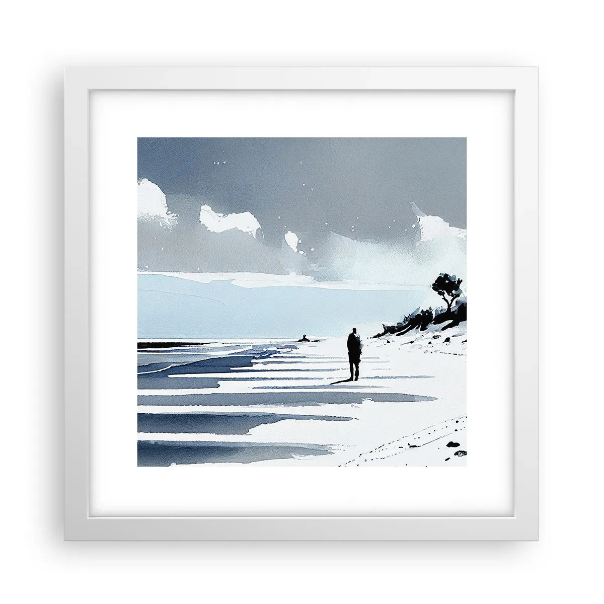 Plakát v bílém rámu - O samotě - 30x30 cm