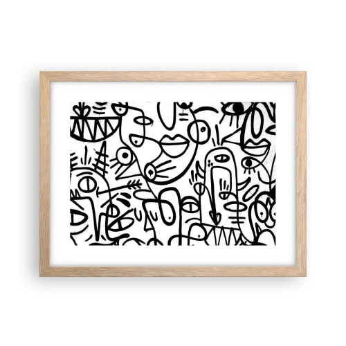 Plakát v rámu světlý dub - Tváře a přeludy - 40x30 cm