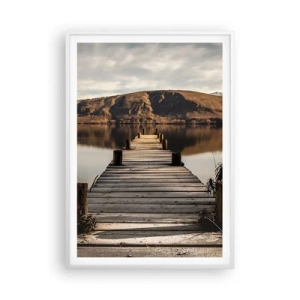 Plakát v bílém rámu - Krajina v tichu - 70x100 cm