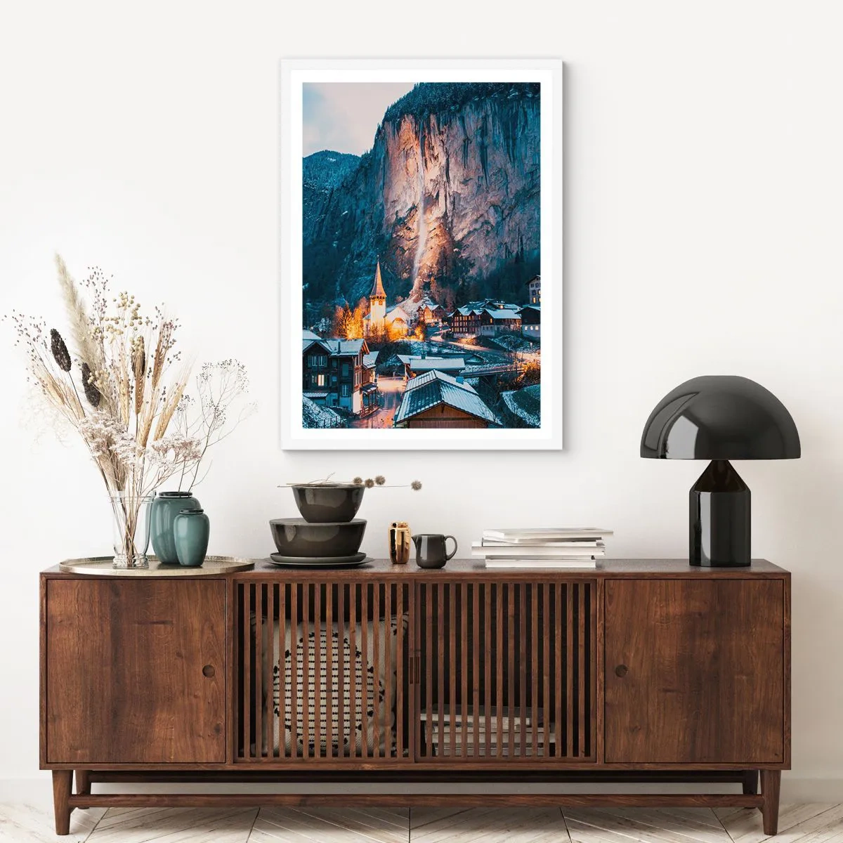 Plakát v bílém rámu - Světlý duch zimy - 70x100 cm