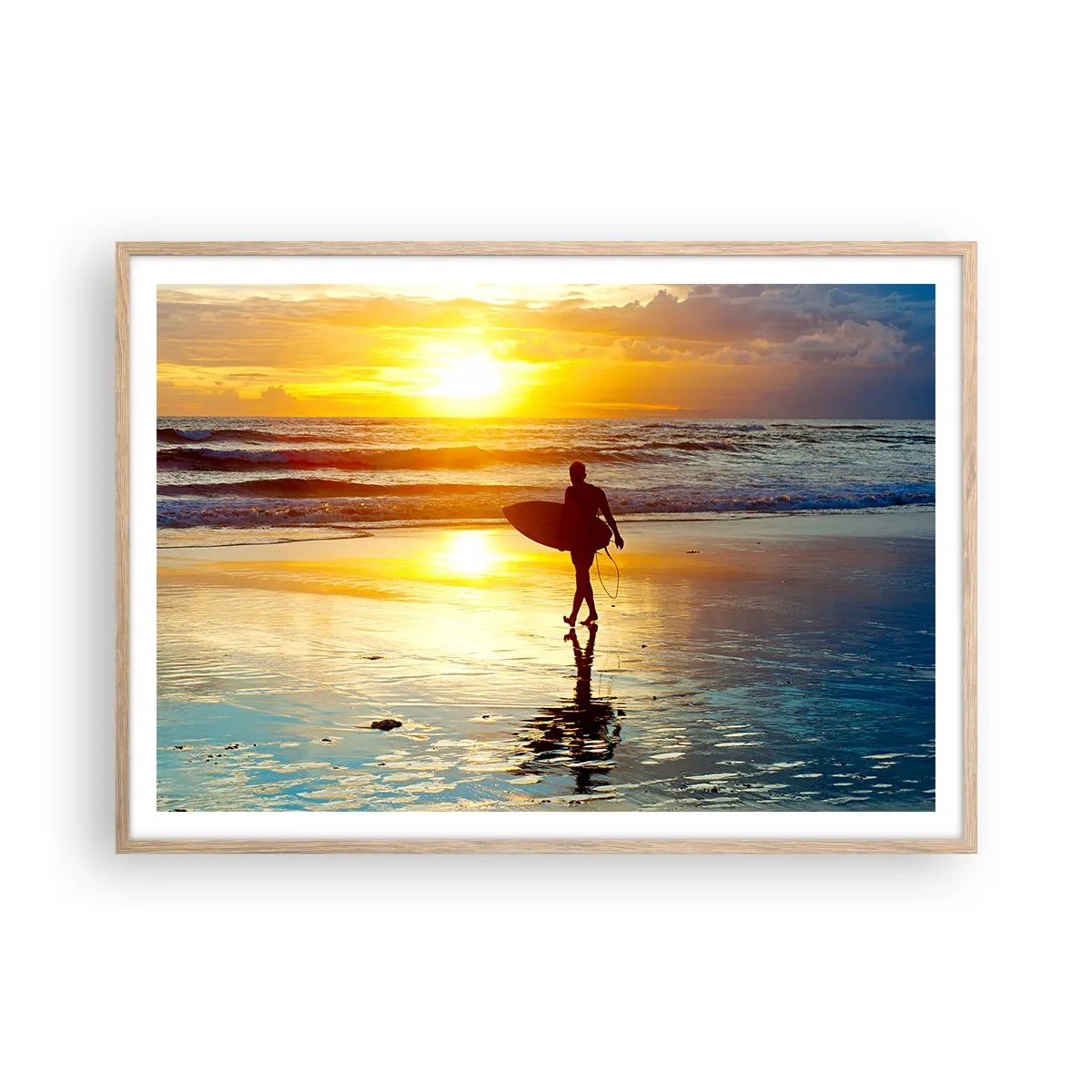 Plakát v rámu světlý dub - Návrat bojovníka - 100x70 cm