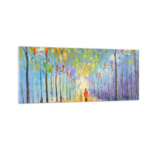 Obraz na skle - Noční píseň deště - 100x40 cm