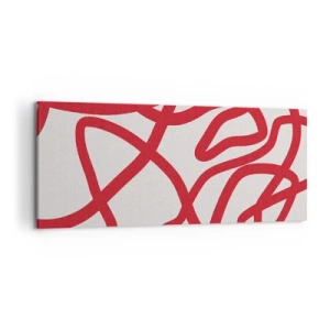 Obraz na plátně - Červené na bílém - 120x50 cm