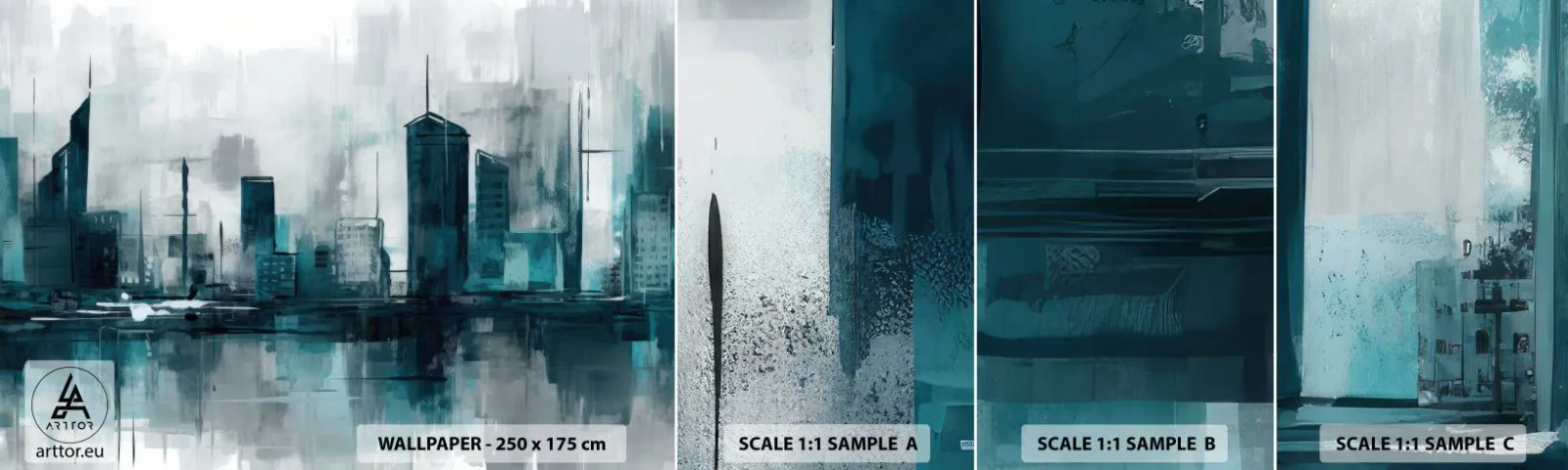 Fototapeta Vzorek Standard Eco - Město v barvě deště - Město, Architektura, Kus - 100x30 cm